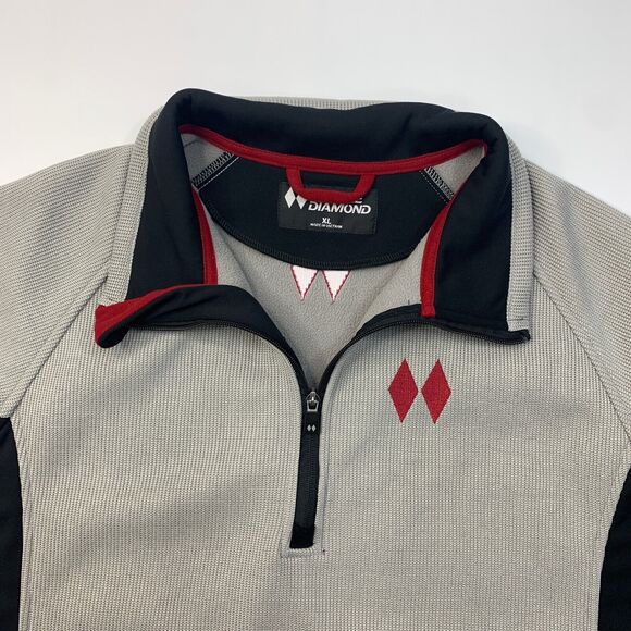 Double Diamond Sweatshirt Mens XL Extra Large Grey Fleece Lined Quarter Zip Hike - Picture 4 of 11